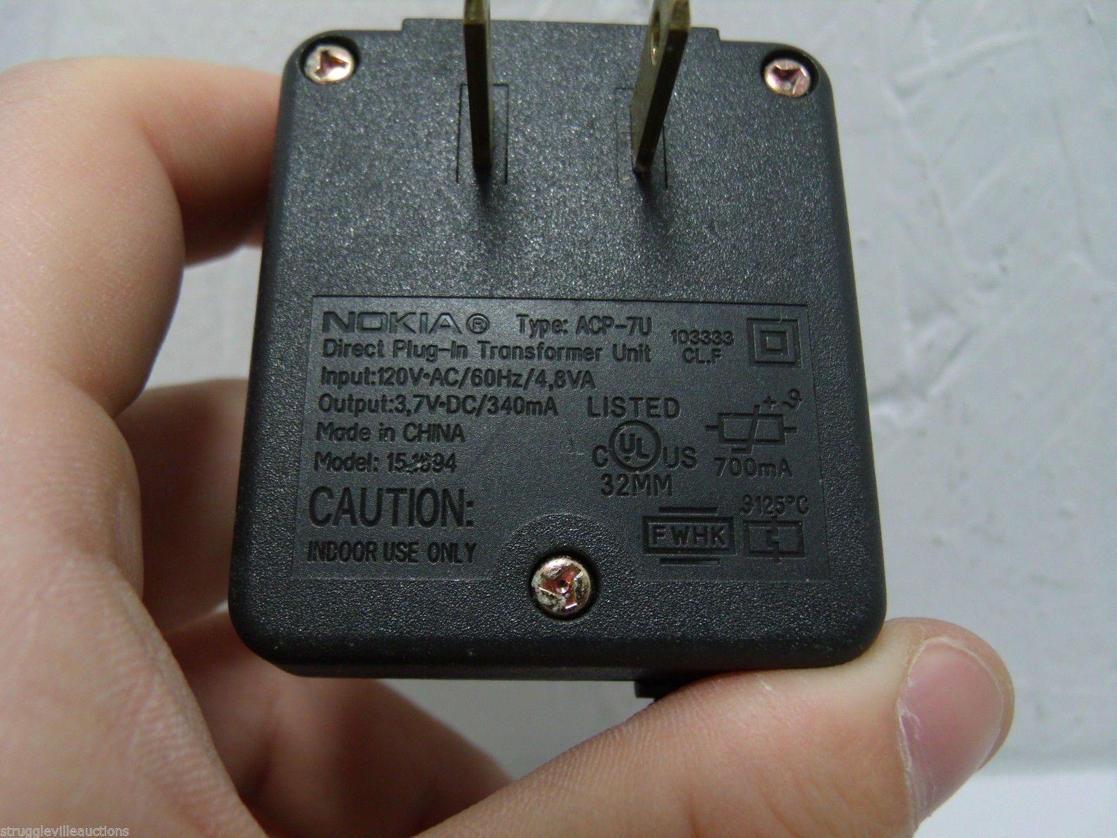 Nokia ACP-7U ITE Power Supply Transformer Adapter Charger 3.7VDC 340mA